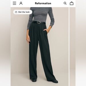 Reformation Mason Black Wide Leg Pants